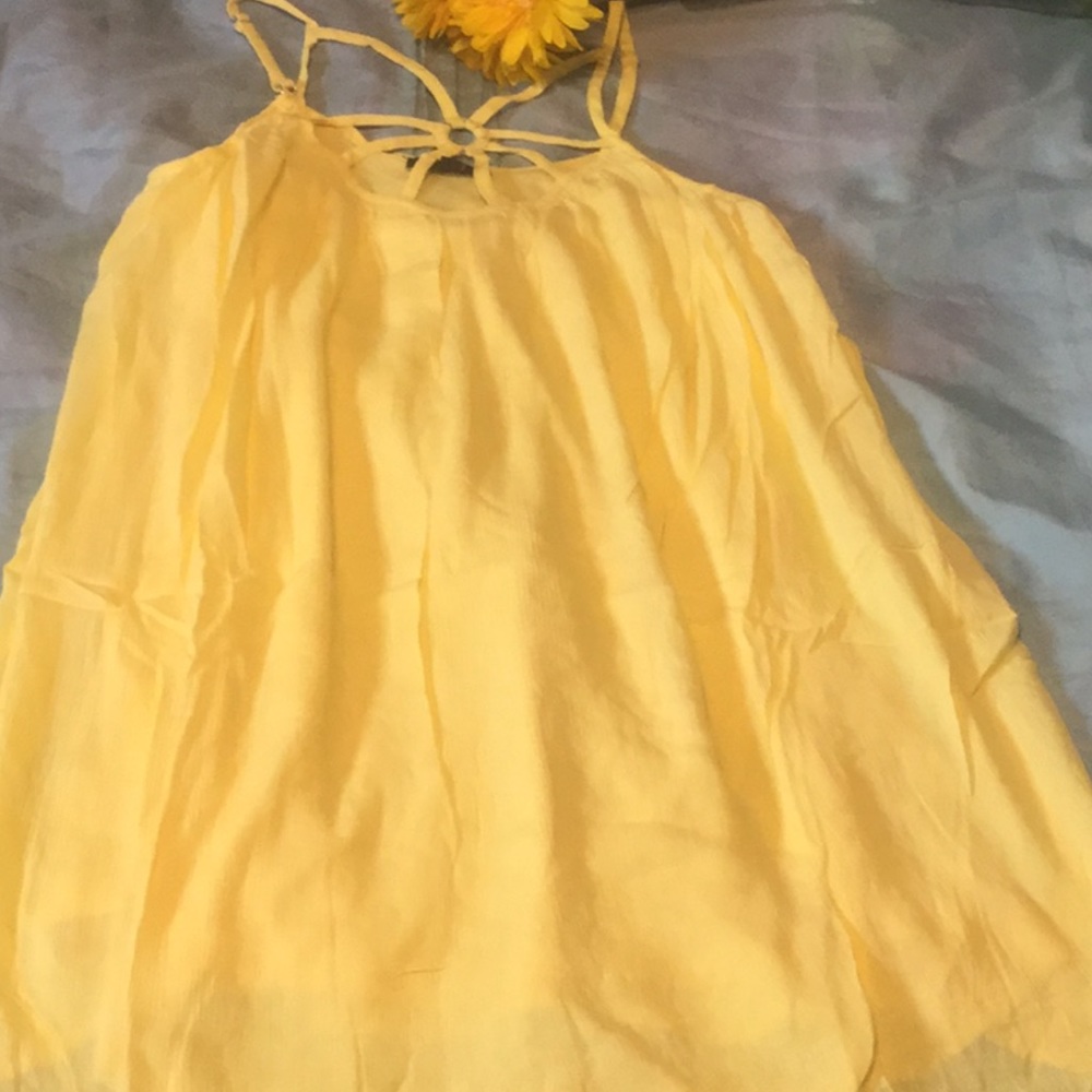 ❌DONATED❌Yellow Strap DesignLined Detailed Dress - Picture 3 of 9